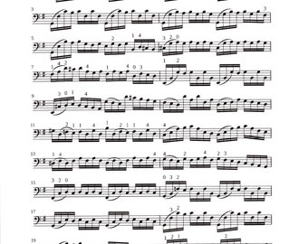 May include: A sheet music score for cello, titled "1. Prélude" and "Suite per violoncello nº 1" by Johann Sebastian Bach. The music is written in treble clef and includes notes, rests, and time signatures.