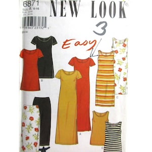 Simplicity Pattern 6871 New Look Size 6-16 Misses Easy Summer Tops & Dress UNCUT