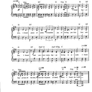 Happiness - Digital Hymn Tune with Lyrics by Bill Gaither - Key of G