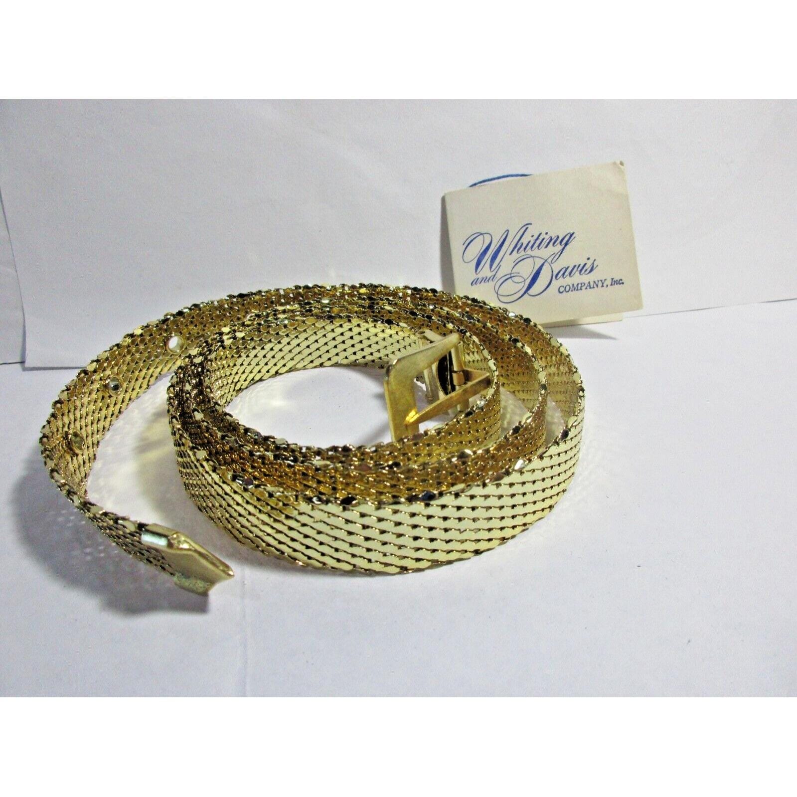ヴィンテージ　Whiting＆Davisメッシュベルト Whiting and Davis Gold Tone Mesh Belt 36