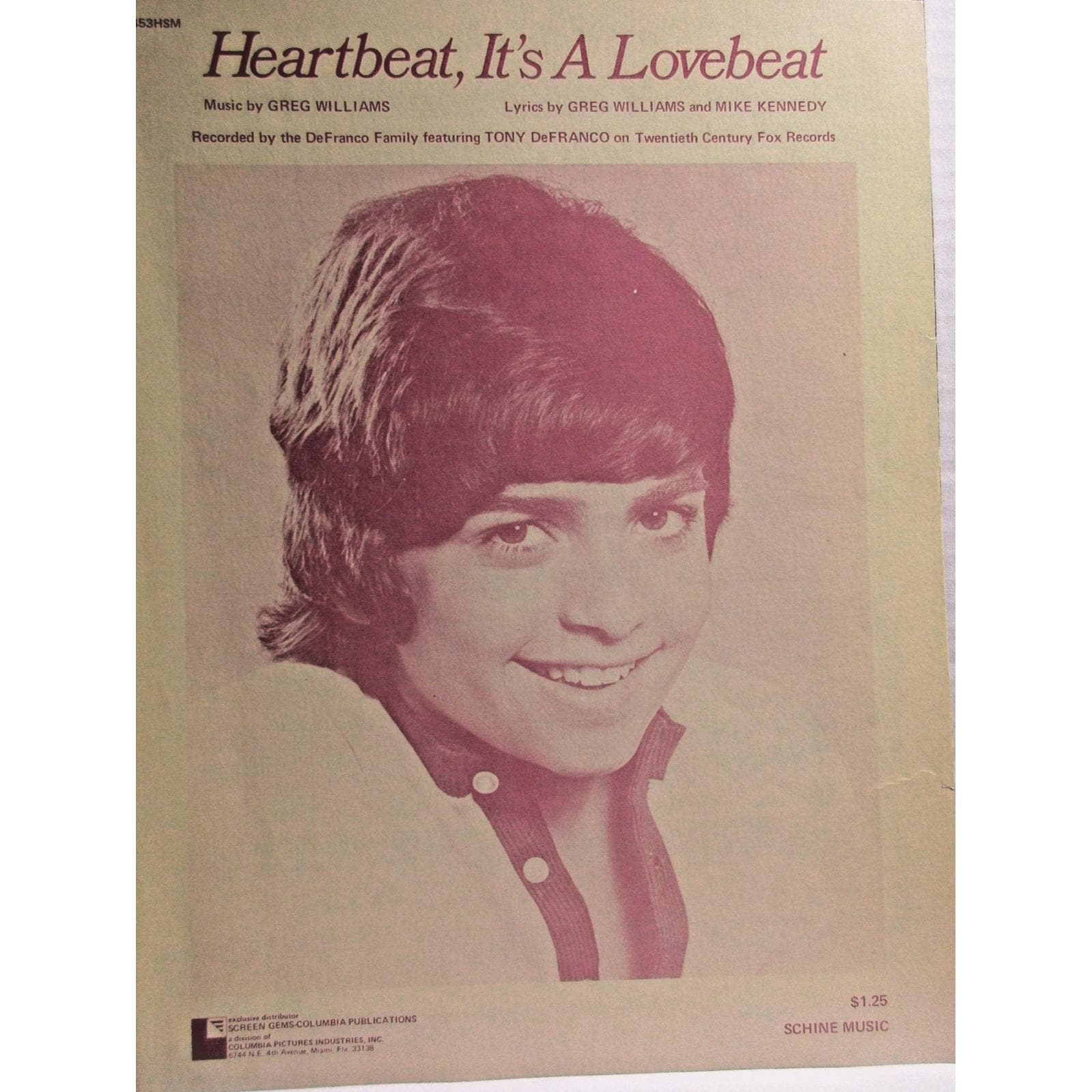 Sheet Music - Heartbeat, It's a Lovebeat - 1973 Schine Music