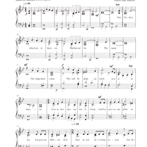 The Lord&#39;s Prayer - Digital Easy Piano & Vocal Religious Sheet Music - Key of B Flat