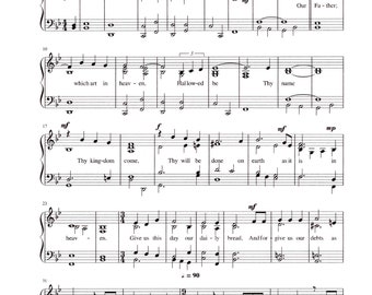 The Lord's Prayer - Digital Easy Piano & Vocal Religious Sheet Music - Key of B Flat