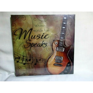 Where Words Fail Music Speaks - Canvas Print with Hanger 10&quot;X10&quot;