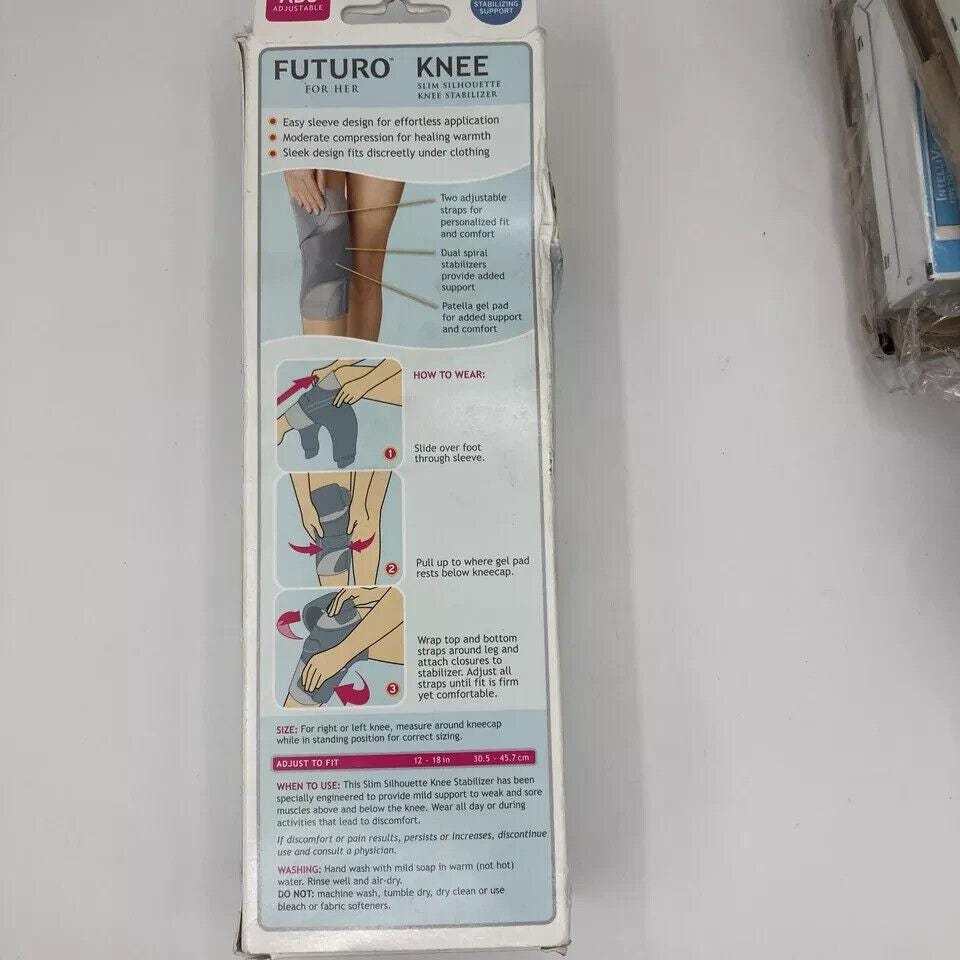 Futuro For Her Knee Brace Stabilizer Gray Adjustable Slim Silhouette