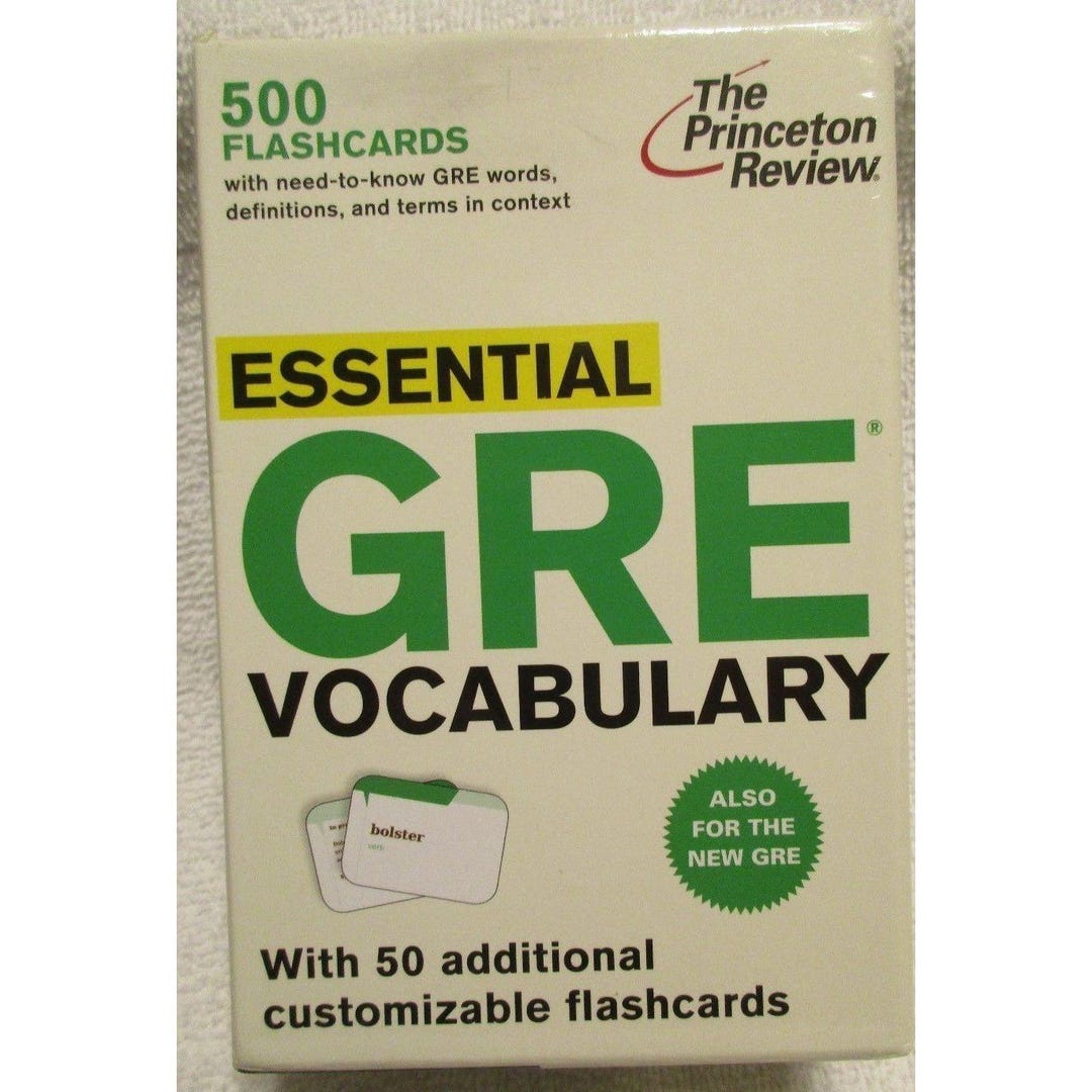 GRE Flashcards 500 Essential Vocabulary Words the Princeton Review - Etsy