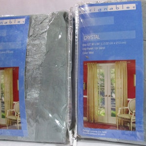 Lot of 2 Designables Crystal One Panel Curtain 52&quot;w x 84&quot;L Green Mist Polyester