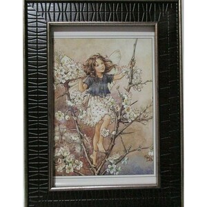 Spring Fairy Braune gerahmte Karte 5,5 "X 3,5" Druck von Cicely Mary Barker 1991