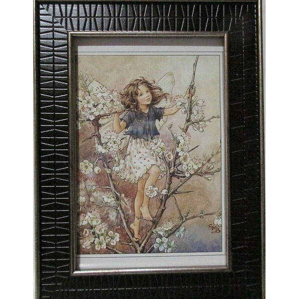 Spring Fairy Brown Framed Card 5.5" X 3.5" Print by Cicely Mary Barker 1991