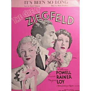 Sheet Music - It&#39;s Been So Long from The Great Ziegfeld 1935 Leo Feist Inc.