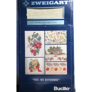 Bucilla Sweigart 14 count Oatmeal Rustic Aida 15" X 18" - Sealed NOS 1995