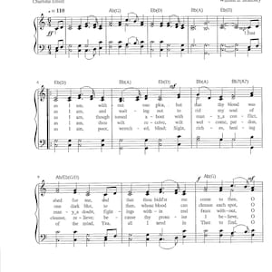 Just As I Am - Digital Hymn Tune with Lyrics - Key of C