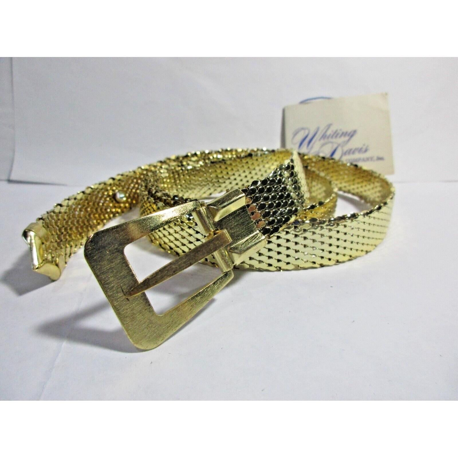 Whiting and Davis Gold Tone Mesh Belt 36 display picture 1