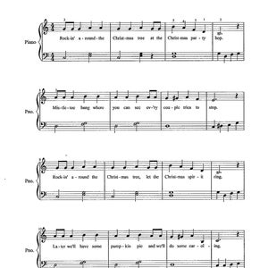 Rockin&#39; Around the Christmas Tree - Easy Digital Piano with Lyrics - Key of C