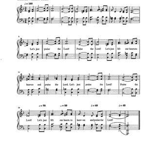 Let&#39;s Just Praise the Lord by Bill Gaither 1972 - Digital Piano with Lyrics Hymn Tune - Key of F