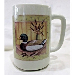 Lot of 5 Otagiri Mallard Duck Mug Coffee Cups 3"W X 5" T Decoy Japan Brown Green