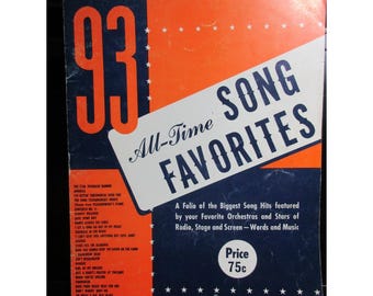 93 All-time Song Favorites Sheet Music Piano Book by Mills Music