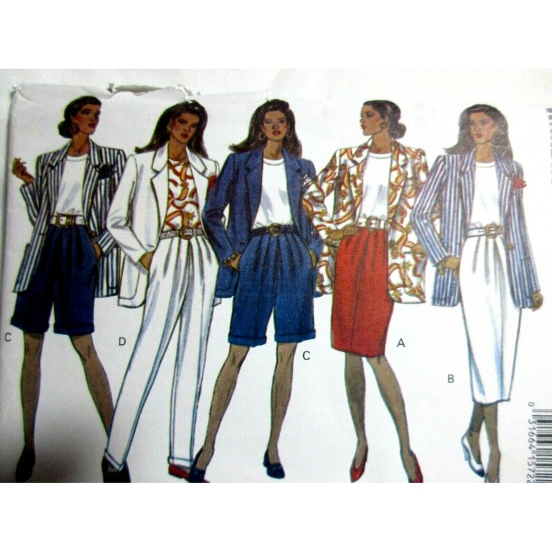 Butterick Sewing Pattern 6658 Sizes L - XL Misses Jacket Top Skirt ...