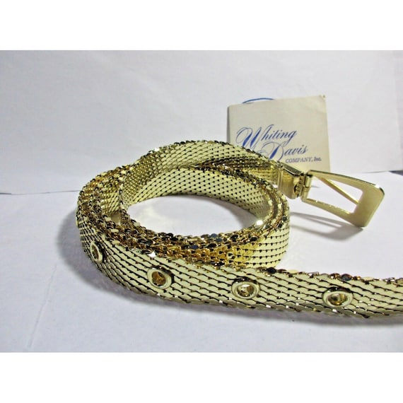 Whiting and Davis Gold Tone Mesh Belt 36 display picture 1
