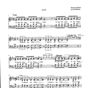 Open the Eyes of My Heart - Digital Download Hymn Tune - Key of E Flat