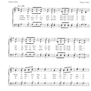 Wonderful Words of Life - Digital Hymn Tune with Lyrics - Key of G