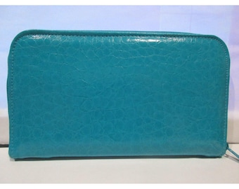 Smithy Accessories Türkisfarbene Kunstleder-Organizer-Kupplungs-Mappe 8 &quot;x 4,5&quot;