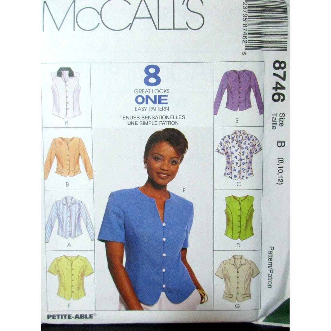 Pattern 8746 Mccalls Pattern 8746 Sizes 8 - 12 Misses Tops 8 Looks Uncut 1997 - Etsy