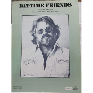 Daytime Friends by Kenny Rodgers Vintage Piano Sheet Music Guitar Lyrics 1977