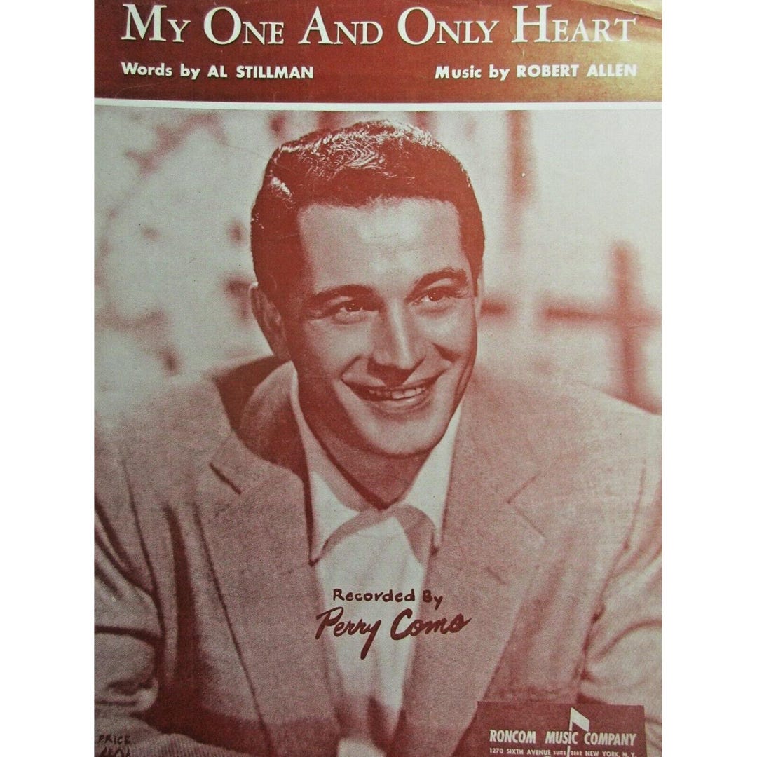 Roncom Sheet Music - My One and Only Heart Sung by Perry Como - Roncom Music ...