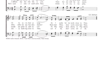 Just a Closer Walk with Thee - Bladmuziek voor digitale hymne, piano en tekst - Bes