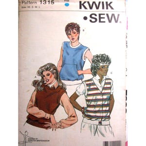 Kwik Sew Pattern 1315 - Sizes XS - L - Misses&#39; Vest and Top