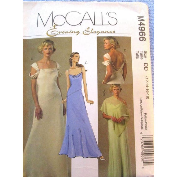 Mccalls Evening Elegance Pattern M4966 Misses Lined Dresses Size 12-18  Uncut - Etsy Israel