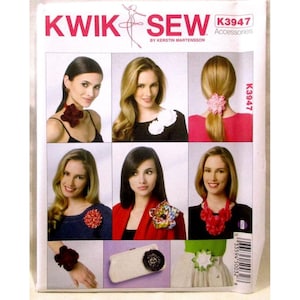 Kwik Sew Pattern K3947 Misses Accessories Flowers 8 Variations Uncut 2012