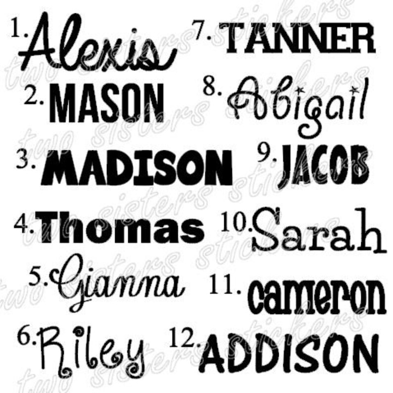 Personalized Name Decal Sticker Etsy