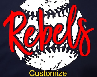 Custom Distressed Softball/Baseball Iron-On HTV Design