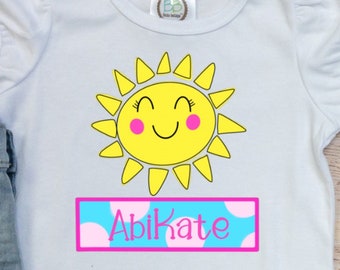 Beach, Smiley, Summer, Sunshine,  Personalized, Do It Yourself Iron On Decal