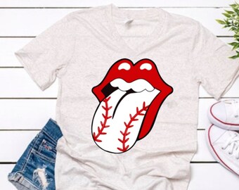 baseball tongue shirt