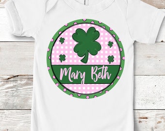 Personalized St Patrick's Day, transfer ready to press, Clover