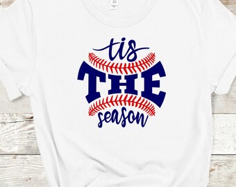 Tis The Season Baseball Softball Iron On HTV Decal
