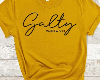 Salty, Matthew 5:13 Faith Cross, Heat Press Vinyl, Do It yourself HTV Ready to Press Design