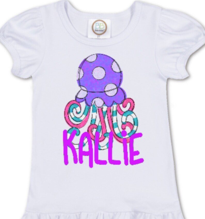 beach Jelly fish summer Personalized transfer ready to press,