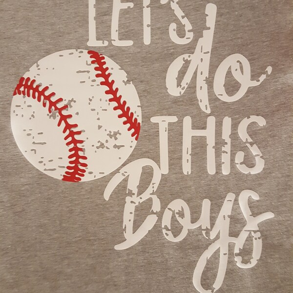 Distressed Baseball Softball Iron On Decal: DIY HTV Design