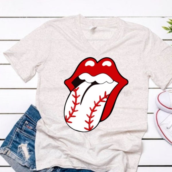 Rolling Stones Tongue baseball, Do it yourself iron on vinyl