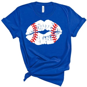 Vinyl Baseball Softball Lips, Kiss,  Iron-on HTV Ready to Press Design