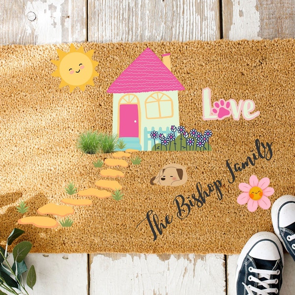 Personalized Door Mat gift for New Home Welcome mat Housewarming Gift for Newlyweds Realtor Client Gift New home Owners Gift Idea