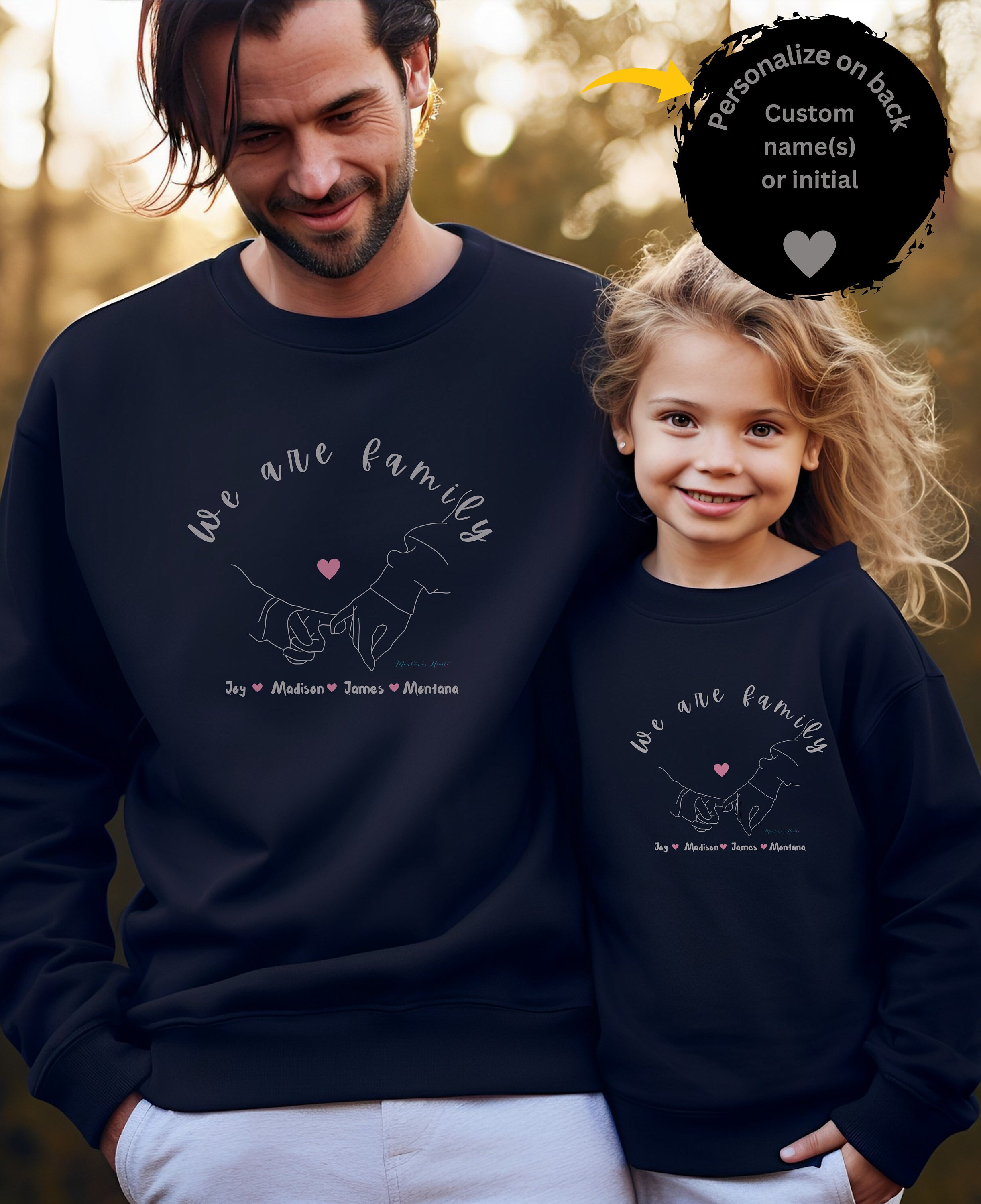 Personalized Father Daughter Sweatshirt for Family Gift Idea for Dad Birthday Sweater for Mom Family Portrait Sweathshirt Customized Shirt Etsy