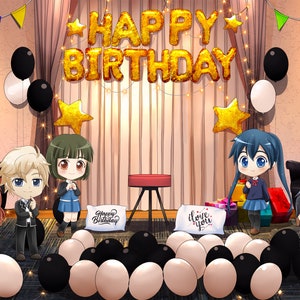 Anime Geburtstagstag ausfüllbar einladen, druckbarer Geburtstagstag ausfüllbar einladen