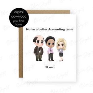 Pacchetto di biglietti di auguri di buon compleanno anime di The Office, biglietti di auguri di compleanno stampabili dal team di contabilità di The Office Bundle
