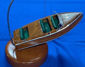 Classic Boat Decorative Handcrafted Mahogany Wooden Boat Ornament