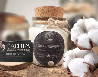 Cotton flower craft candle - soy wax and Parfums de Grasse - Cotton flower